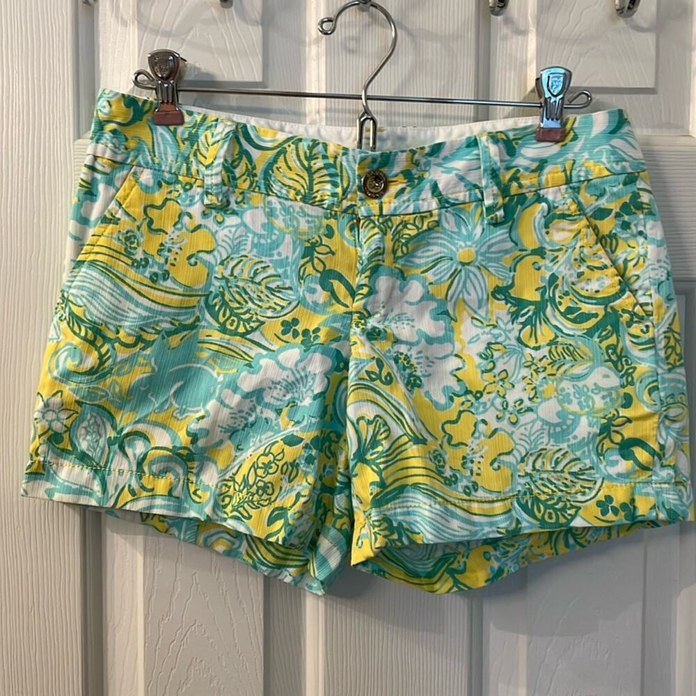 Lilly Pulitzer “Callahan short” *rare* dandelion yellow beach gypsies . Size 0 - Picture 3 of 8
